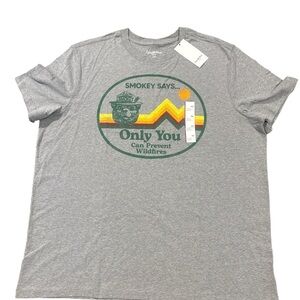 Goodfellow & Co Gray Smokey Bear Graphic Tee